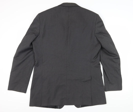 Classic Black Men's Blazer, Size 44, Elegant Style