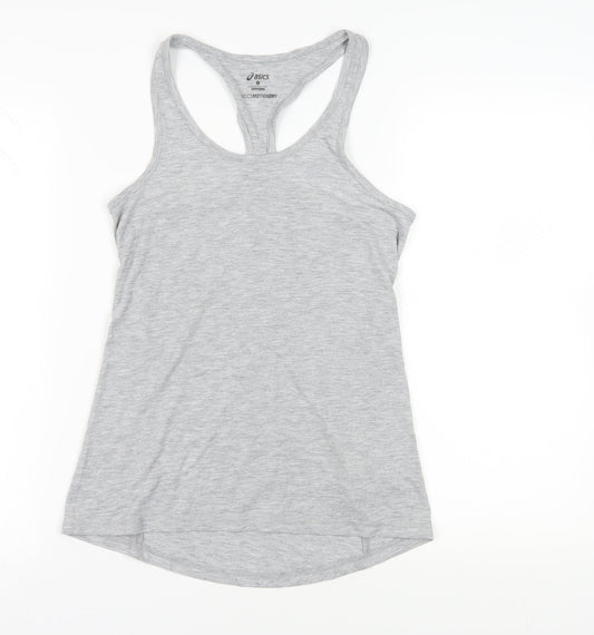 Additional front view of Asics Women's Grey Racerback Athletic Tank Top Small
