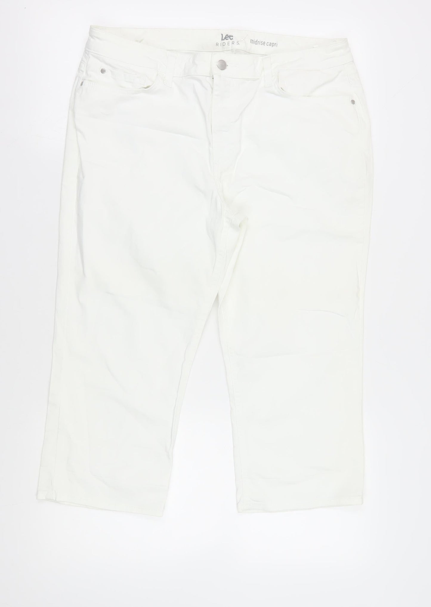 Lee Women's White Capri Jeans Size 16 Stretch Denim