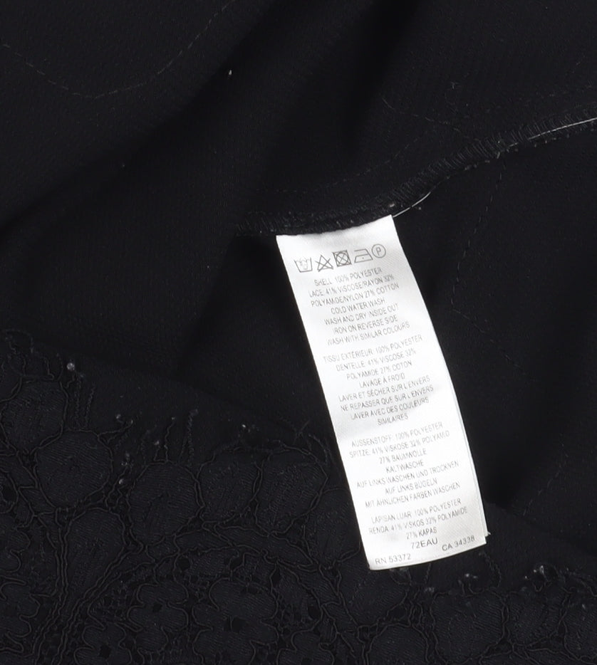 French Connection Women's Black Cropped Blouse, Size 8