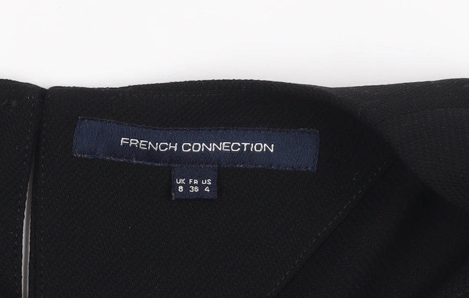 French Connection Women's Black Cropped Blouse, Size 8