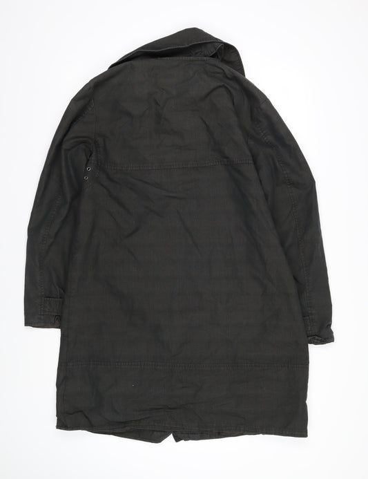 Gap Womens Grey Herringbone Overcoat Coat Size 12 Zip