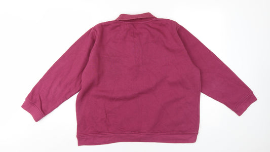 EWM Womens Pink Cotton Pullover Sweatshirt Size 18 Button