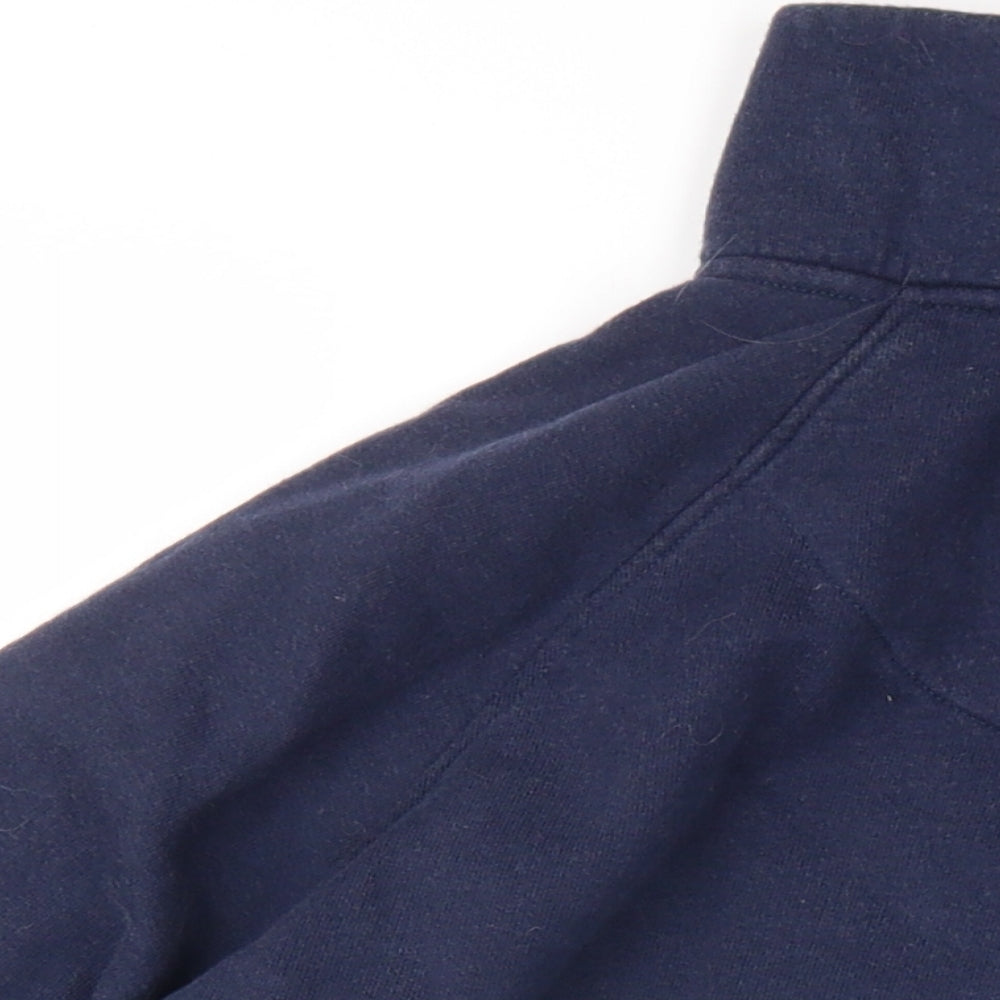 Crew Clothing Womens Blue Striped Cotton Pullover Sweatshirt Size 16 Zip