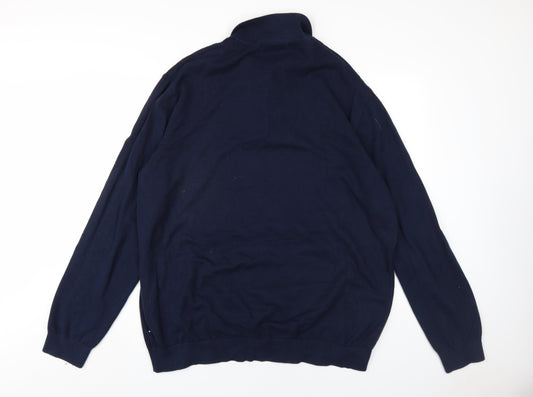 US Polo Assn. Mens Blue Collared Cotton Pullover Jumper Size 2XL Long Sleeve
