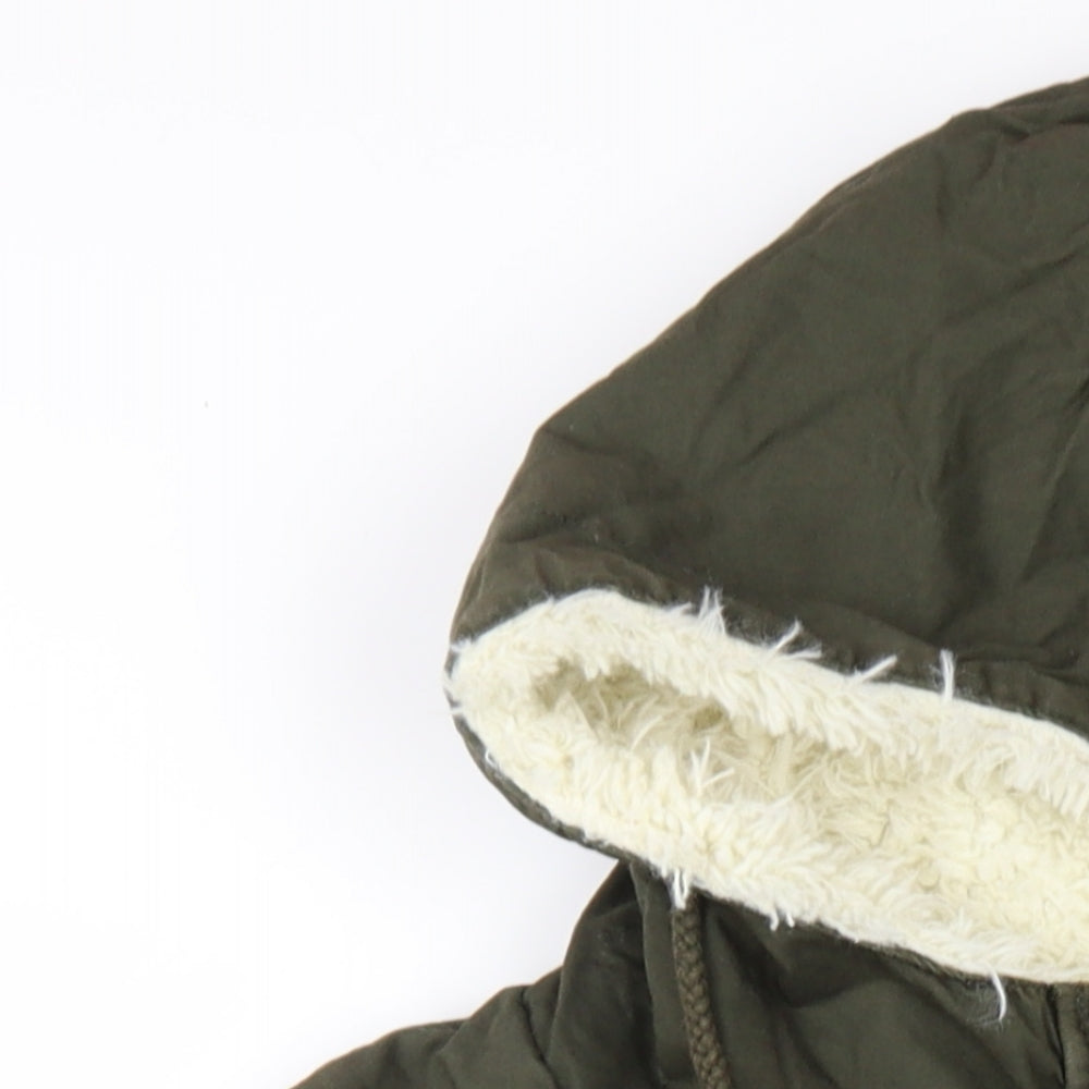 Lee Cooper Womens Green Parka Coat Size 8 Zip