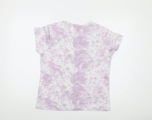 Disney Womens Purple Cotton Basic T-Shirt Size 10 Crew Neck - Dumbo