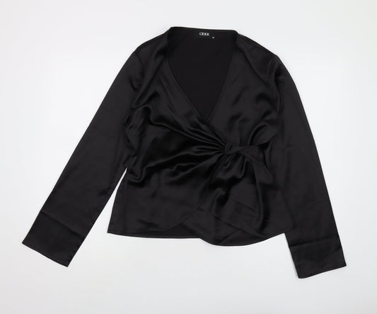 Womens UK Size M Cider Black Polyester Blouse
