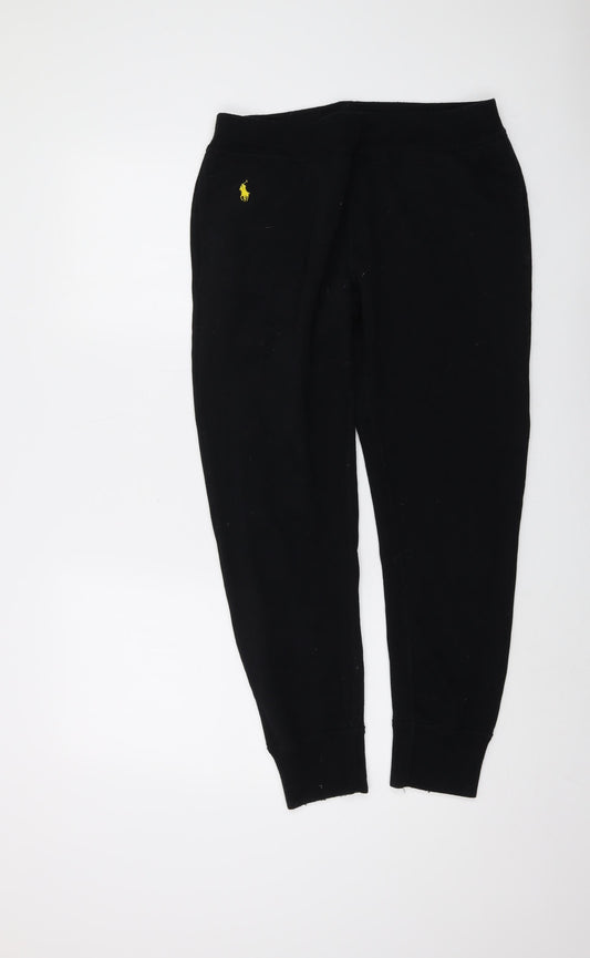 Polo Ralph Lauren Mens Black Cotton Sweatpants Trousers Size M L27 in Regular Drawstring