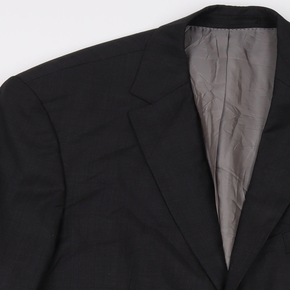 Boss Mens Grey Wool Jacket Suit Jacket Size 46 Regular