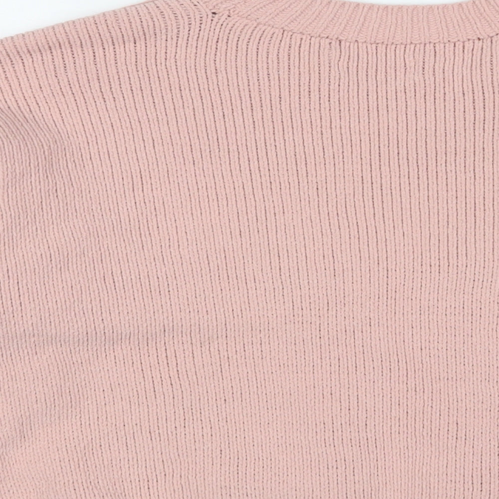 Hollister Womens Pink Crew Neck Polyester Pullover Jumper Size M