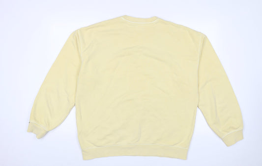 Levi's Mens Yellow Cotton Pullover Sweatshirt Size M - Logo, Embroidered