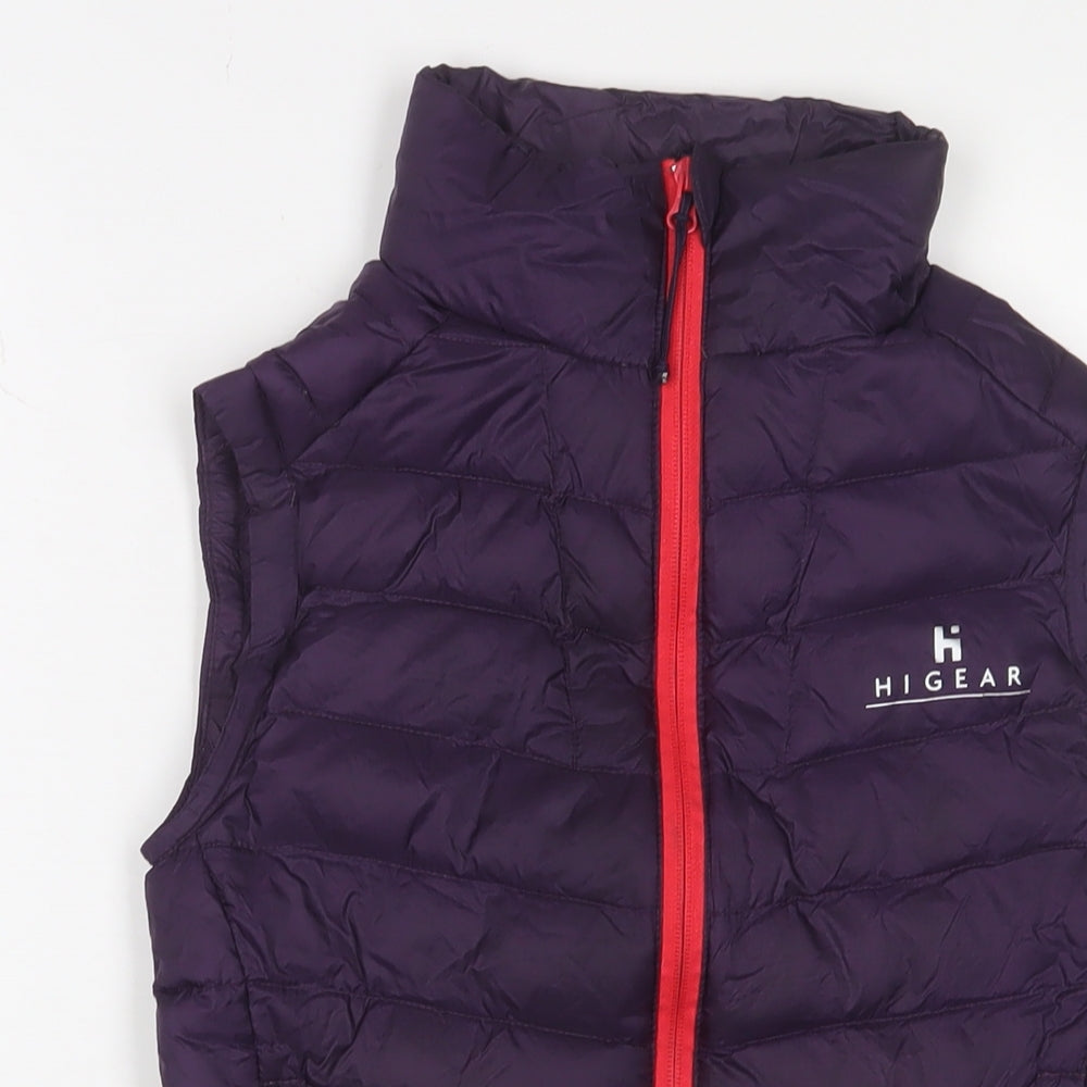 Hi Gear Womens Purple Gilet Jacket Size 6 Zip - Logo