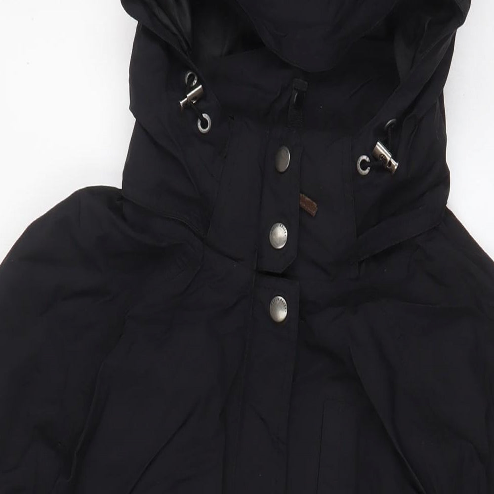 Eddie Bauer Mens Black Rain Coat Jacket Size XL Zip - Logo, Embroidered