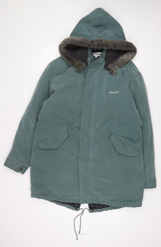 Lambretta Mens Blue Jacket Coat Size M Zip - Logo, Embroidered