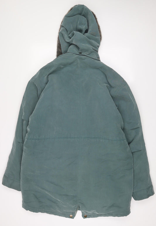 Lambretta Mens Blue Jacket Coat Size M Zip - Logo, Embroidered