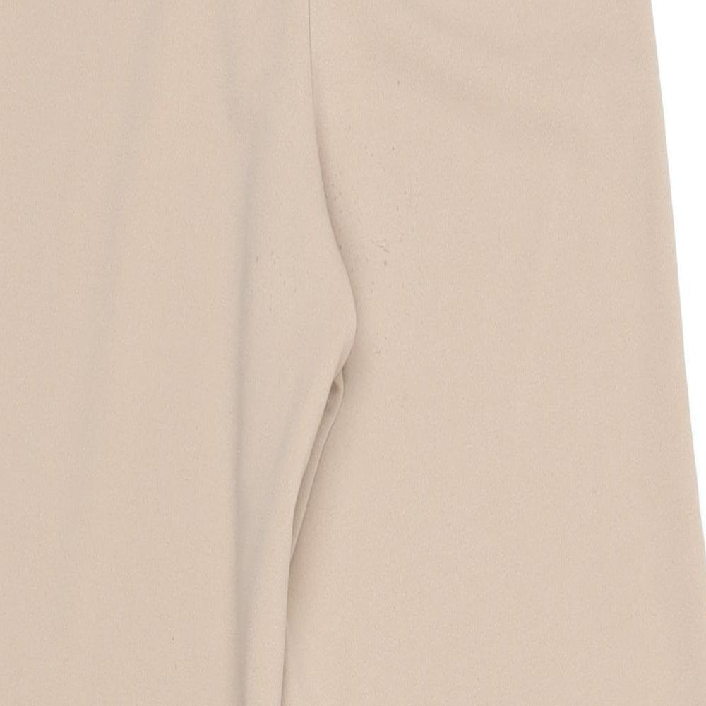 Stylewise Womens Beige Polyester Trousers Size 6 L28 in Regular - Elasticated waist