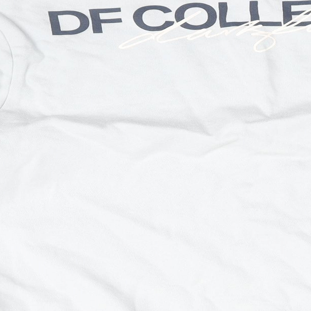 Brand and care label for ASOS women’s blue cotton pullover sweatshirt, size L, pullover - df collections