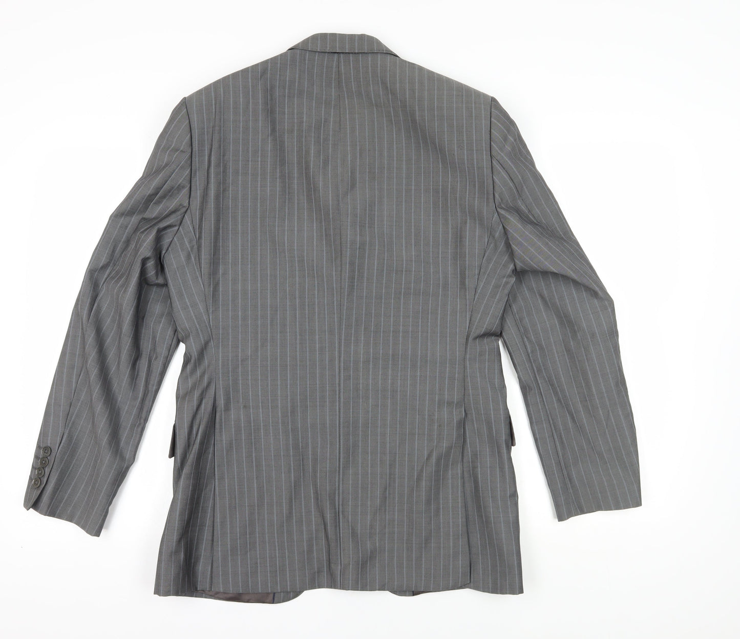 Austin Reed Men's Grey Wool Striped Suit Jacket 38R