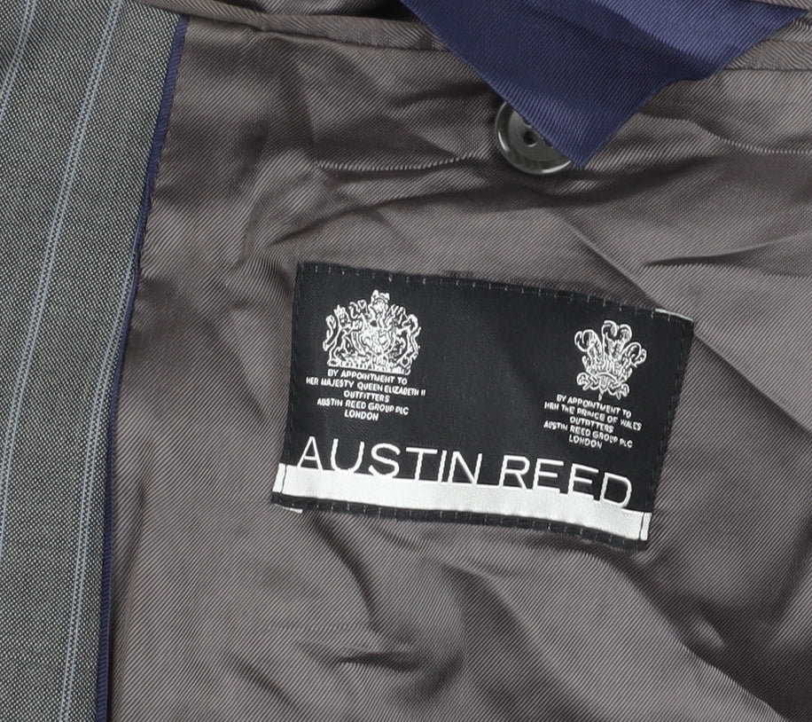 Austin Reed Men's Grey Wool Striped Suit Jacket 38R