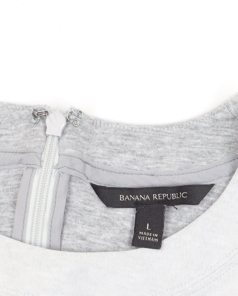 Banana Republic Women's Grey Large Cap Sleeve T-Shirt