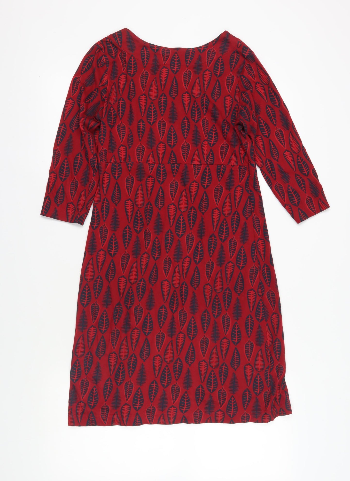 Weird Fish Women's Red Geometric Boat Neck Dress