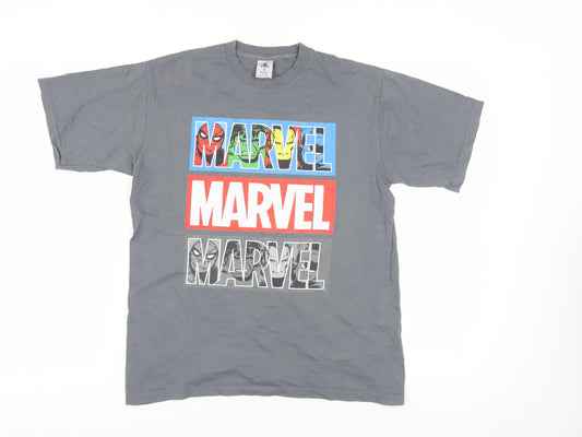 Disney Womens Marvel Grey Graphic T-Shirt - S