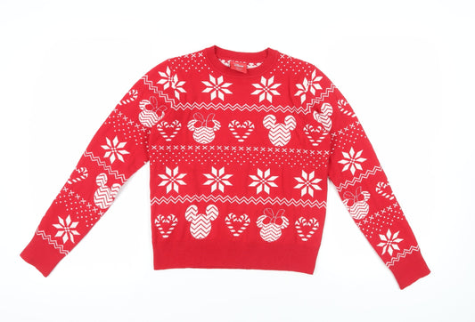 Disney Women's Red Christmas Jumper S, Festive Knitwear