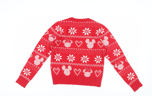 Disney Women's Red Christmas Jumper S, Festive Knitwear