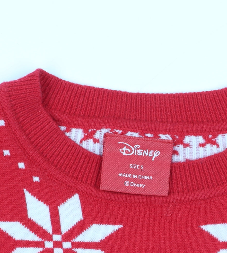 Disney Women's Red Christmas Jumper S, Festive Knitwear