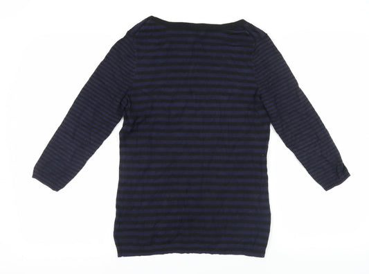 Gap Women's Black Striped Pullover Jumper M