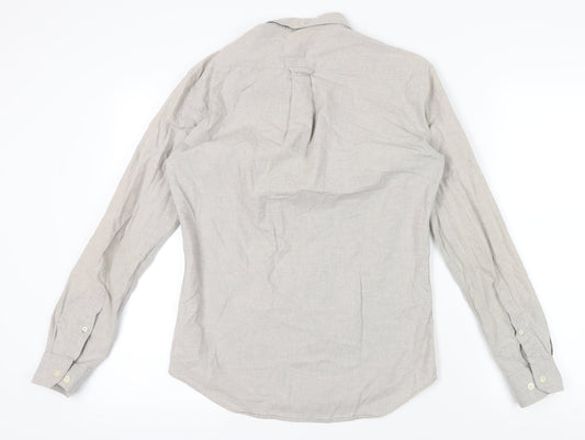 Farah Men's Beige Slim Fit Long Sleeve Shirt - S
