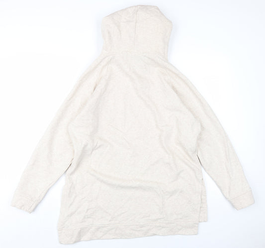 Stay Here Womens Beige Cotton Pullover Hoodie Size L Pullover