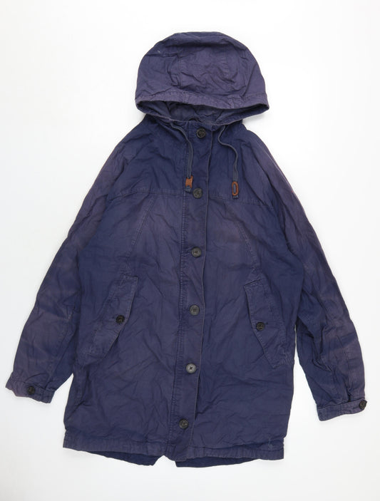 Womens UK Size 10 Jack Wills Blue Cotton Coat
