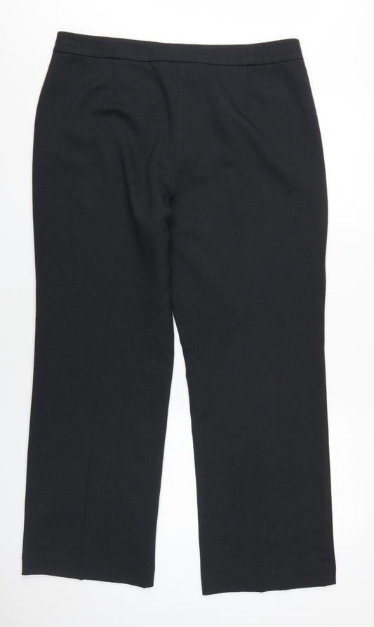 EWM Womens Grey Polyester Dress Pants Trousers Size 18 L30 in Regular Zip