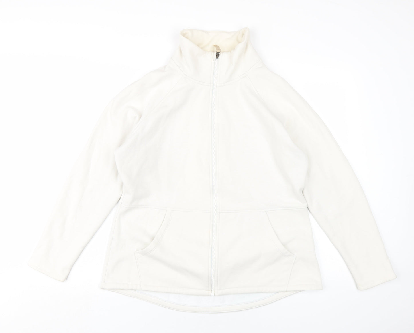 Sketchers Womens White Cotton Full Zip Sweatshirt Size XL Zip