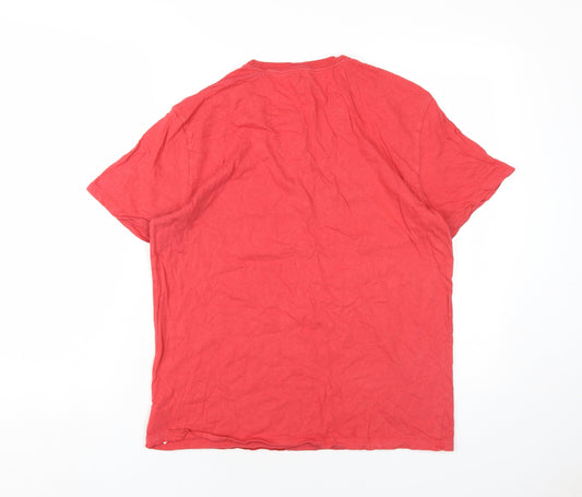 Gap Womens Red Cotton Basic T-Shirt Size M Round Neck