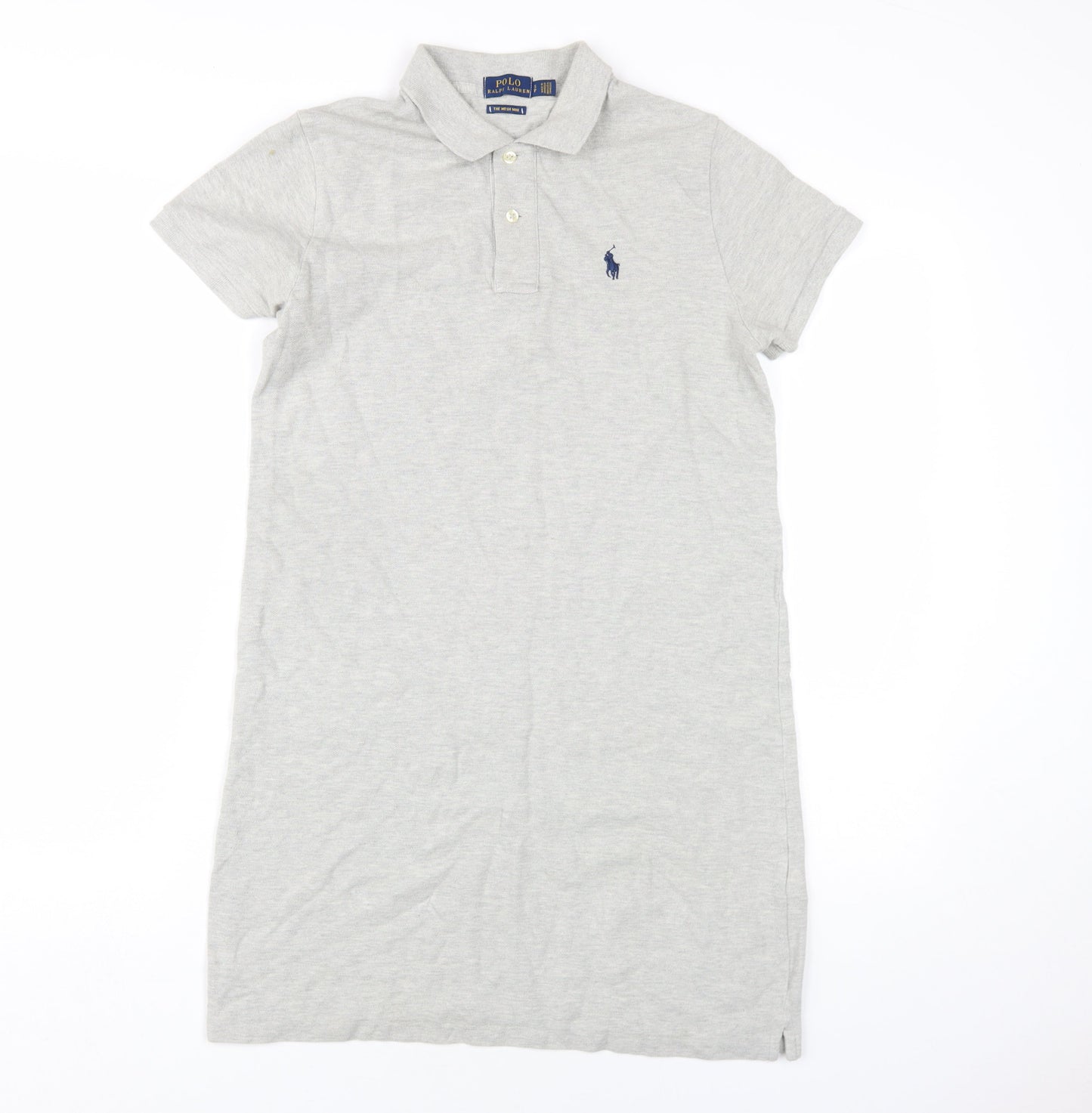 Polo Ralph Lauren Womens Grey Cotton A-Line Size S Collared Button