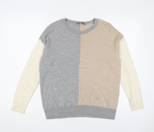 Laura Ashley Women's Grey Beige Pullover Jumper Size 12