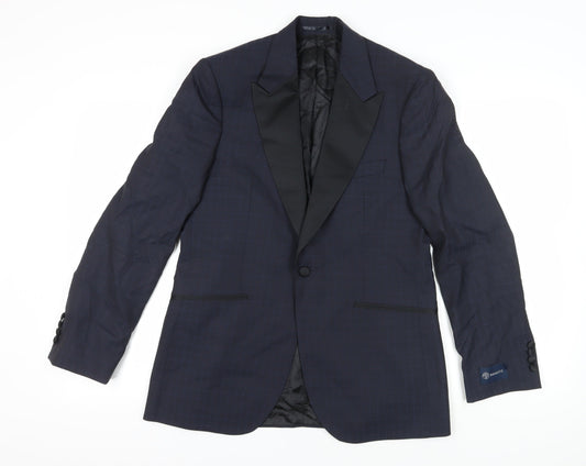 Jaeger Men's Navy Shawl Lapel Tuxedo Blazer Size 38