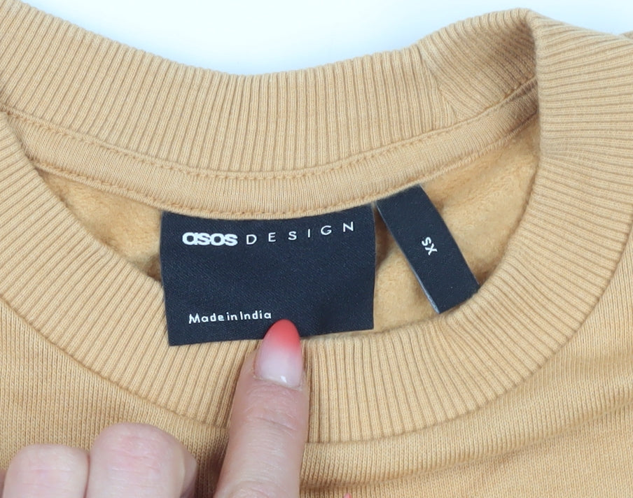 Brand and care label for ASOS DESIGN Women’s Beige XS Pullover Sweatshirt
