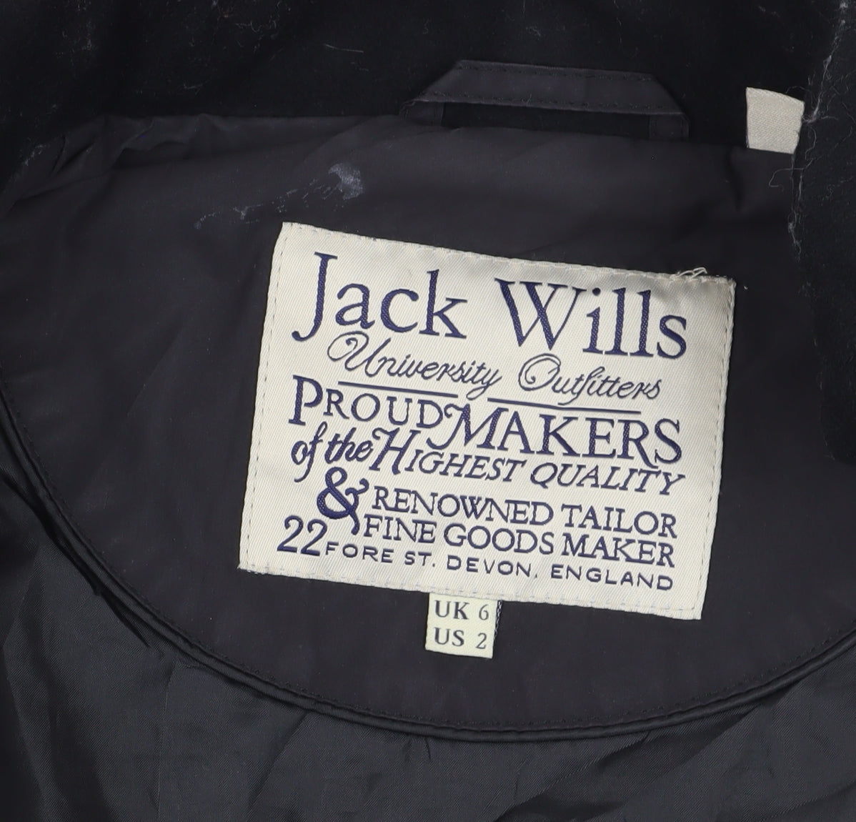 Jack Wills Women's Black Quilted Jacket, Size 6