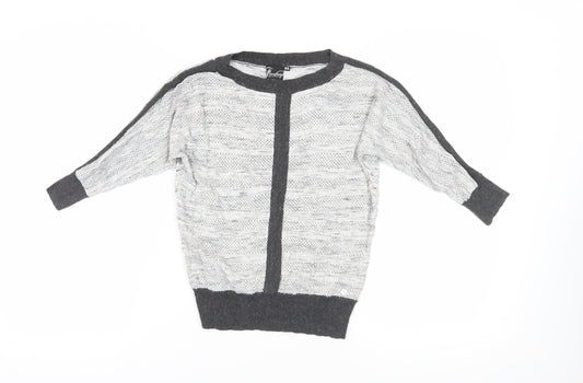 Firetrap Women's Grey Open-Knit Cardigan XS Casual