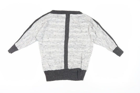 Firetrap Women's Grey Open-Knit Cardigan XS Casual