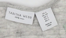 Tabitha Webb Women Grey Linen Animal Print T-Shirt Size 12