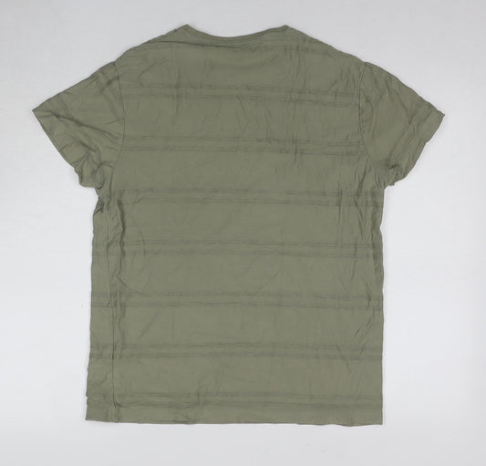 Dressmann Men's Green Crew Neck T-Shirt M