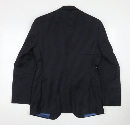 Marks and Spencer Men's Black Pinstripe Blazer, Size 38R