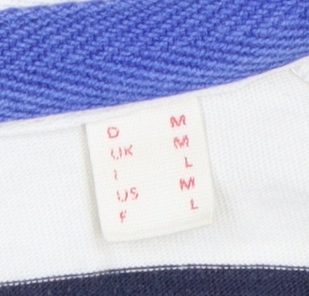 Additional view of ESPRIT Men's White Striped Polo Shirt M Casual