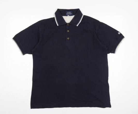 Additional front view of Lee Cooper Men's Black Polo Shirt, M, Casual Button-Down