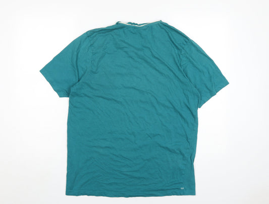 Slazenger Men's Green V-Neck T-Shirt Medium